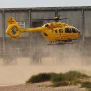 The helicopter landed on Lowestoft beach