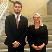 Jack Abbott and Jess Asato before the debate.