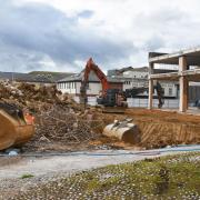 The ongoing partial demolition of the Battery Green car park in Lowestoft is gathering pace. Picture: Mick Howes