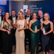 Award winners on an evening of celebration at the Suffolk Chamber of Commerce East Suffolk Business Awards. Picture: Glen Farthing