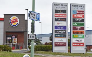 Signs for the North Quay Retail Park in Lowestoft. Picture: Mick Howes