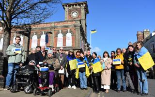 Solidarity for Ukraine as a special ceremony was held in Lowestoft. Picture: Mark Boggis