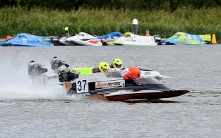 Great Britain’s James Bowman, Ben Sallis & Alfie Sallis in action in the OSY400 Class. Picture: LOBMBC