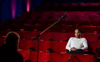 Reece Ritchie being interviewed at the Seagull Theatre, Pakefield for the documentary. Picture: Georgia Cooke Photography