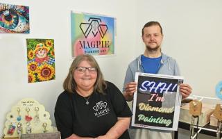 Kerry and Niels Larsson at Magpie Diamond Art shop in Kirkley, Lowestoft. Picture: Mick Howes