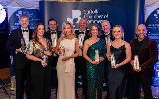 Award winners on an evening of celebration at the Suffolk Chamber of Commerce East Suffolk Business Awards. Picture: Glen Farthing